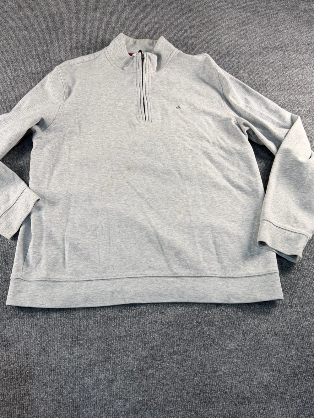 Calvin Klein Heather Gray Half-Zip Pullover Sweater